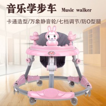 防侧翻宝宝助步车6-18个月不0型腿学走路车静音婴幼儿折叠学步车