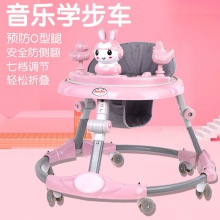 防侧翻宝宝助步车6-18个月不0型腿学走路车静音婴幼儿折叠学步车