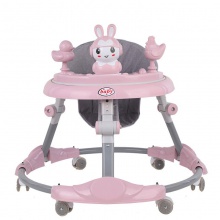 防侧翻宝宝助步车6-18个月不0型腿学走路车静音婴幼儿折叠学步车