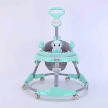 防侧翻宝宝助步车6-18个月不0型腿学走路车静音婴幼儿折叠学步车