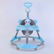 防侧翻宝宝助步车6-18个月不0型腿学走路车静音婴幼儿折叠学步车