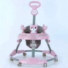 防o型腿防侧翻走路手推车 可坐女孩男宝宝静音轮 婴儿学步车