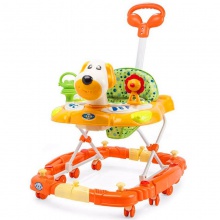 卡通狗和狮子摇杆婴儿学步车 带篷推杆婴儿学步车 儿童学步车