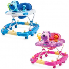 卡通狗和狮子摇杆婴儿学步车 带篷推杆婴儿学步车 儿童学步车