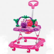 儿童学行车音乐婴儿可推可坐宝宝走路多功能防侧翻 学步车防o型腿