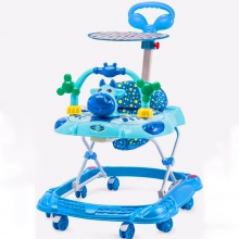 儿童学行车音乐婴儿可推可坐宝宝走路多功能防侧翻 学步车防o型腿