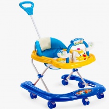 防侧翻儿童宝宝助步车 带推把音乐折叠学行车 婴儿学步车