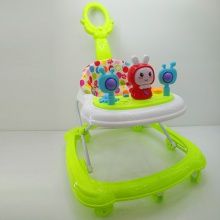 新款七彩塑料音乐卡通灯婴儿学步车 简易推把儿童学步车