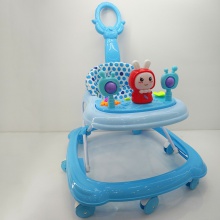 新款七彩塑料音乐卡通灯婴儿学步车 简易推把儿童学步车