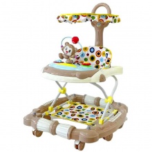 2022年8轮婴儿学步车带座椅和推杆/防侧翻学步车 可折叠音乐摇马