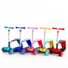 闪光踏板车2-10岁小孩滑行溜溜车 折叠儿童滑板车可坐人