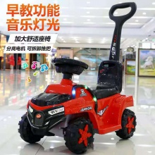 新款带推把宝宝四轮溜溜车 灯光音乐滑行推车 儿童四轮滑行车