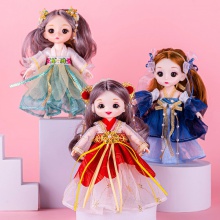 批发17厘米公仔玩具萌趣洋娃娃换装服饰衣服女孩礼物