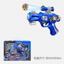仿真男孩声光手枪 发光发声宝宝3-4岁耐摔投影灯光电动玩具枪礼品