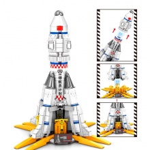 107032流浪地球系列Q版模型摆件宇宙飞船拼装小颗粒积木玩具