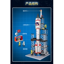 积高积木航天太空飞船1变3种形态火箭小颗粒拼装儿童六一生日玩具