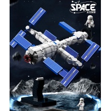 跨境太空航天飞船火箭小颗粒拼装积木摆件兼容乐高男女生益智玩具