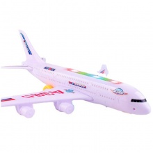儿童电动万向行走声光遥控早教空中客机飞机模型音乐灯光男孩玩具