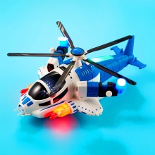 儿童电动武装战斗机 变形飞机玩具万向轮直升机360度旋转声光音乐