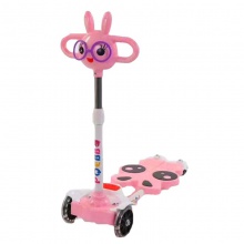 小兔子款滑行车 带闪光音乐蛙式活力扭扭车 儿童四轮滑板车