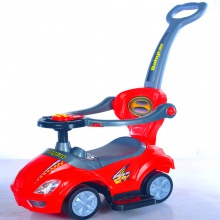 1/3小孩扭扭车带音乐宝宝可坐带推杆护栏溜溜车学步车儿童滑行车