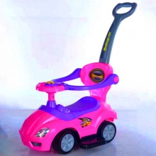 1/3小孩扭扭车带音乐宝宝可坐带推杆护栏溜溜车学步车儿童滑行车