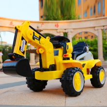 新款遥控可坐老挖机音乐宝宝工程车儿童童车玩具儿童电动挖掘机