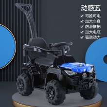 可推可骑婴儿电动汽车 可坐人四轮遥控手推护栏玩具车 宝宝童车