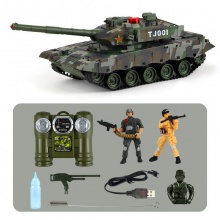 遥控履带式红外线对战坦克车可冒烟声光遥控坦克男孩玩具