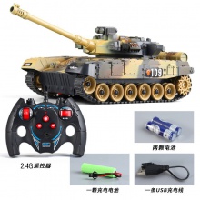 2.4G遥控坦克装甲车履带式炮台旋转多台对战仿真军事战争模型玩具