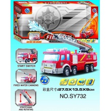 仿真可喷水电动万向声音灯光消防车 趣味儿童玩具车