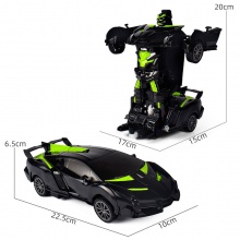 可充电仿真跑车五通方向炫酷遥控车男孩玩具 汽车一键变形机器人