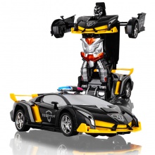 遥控仿真车儿童比赛车一键变形遥控车-遥控变形警车-酷变战警