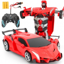 一键变形遥控高速赛车变形机器人汽车玩具模型充电变形遥控车