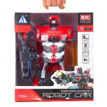 一键变形遥控高速赛车变形机器人汽车玩具模型充电变形遥控车