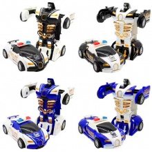 玩具惯性动力一键撞击变形玩具车机器人仿真模型玩具车儿童变形车