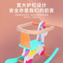 儿童独角兽摇摇马宝宝安全木马婴儿摇椅车平衡车早教训练木质玩具