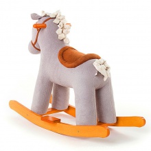 男女宝宝实木摇摇马经典灰色瑞典摇马儿童玩具周岁生日礼物