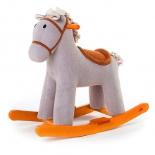 男女宝宝实木摇摇马经典灰色瑞典摇马儿童玩具周岁生日礼物