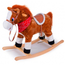 木马儿童摇马儿歌音乐生日礼物平头马眼马实木轮独立站