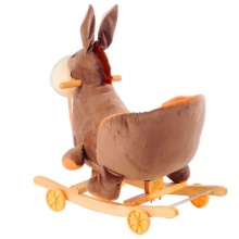 儿童毛绒木马摇车毛驴摇摇椅实木木马玩具滑行溜溜车婴儿安抚摇椅