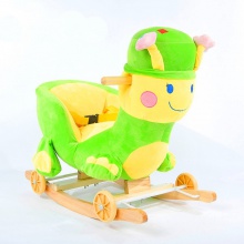 儿童毛绒木马摇车毛驴摇摇椅实木木马玩具滑行溜溜车婴儿安抚摇椅
