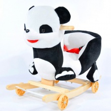 儿童毛绒木马摇车毛驴摇摇椅实木木马玩具滑行溜溜车婴儿安抚摇椅