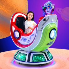 2022新款太空飞车儿童投币4D互动模拟旋转升降游艺机小孩电动玩具
