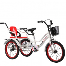 儿童三轮车脚踏车双人可带人3-5-2-6岁大号小孩宝宝带后斗脚蹬车