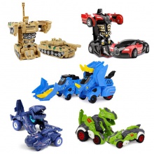 撞击恐龙车模型儿童变形玩具摆摊男孩惯性汽车地摊批发工厂