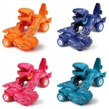 撞击恐龙车模型儿童变形玩具摆摊男孩惯性汽车地摊批发工厂