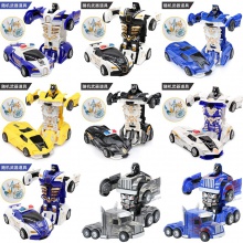 撞击恐龙车模型儿童变形玩具摆摊男孩惯性汽车地摊批发工厂