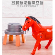 儿童电动小马仿真会走路的发声马车旋转转圈的绕桩马男孩女孩玩具