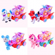 厂家直供梦幻灯光音乐小马车儿童益智电动玩具地摊玩具